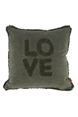 Zusss kussen velvet love 45x45cm donkergroen