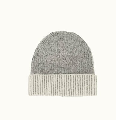 Zusss gebreide muts met tipping middengrijs