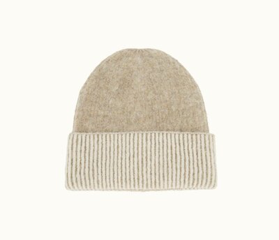 Zusss gebreide muts met tipping taupe