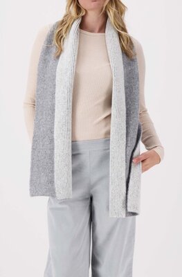 Zusss gebreide rib sjaal middengrijs