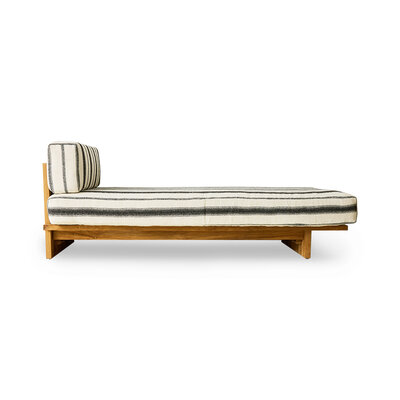 HKLIVING Outdoor Daybed Teak chalkstripe