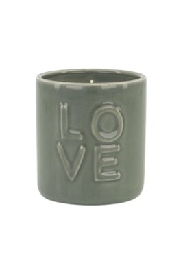 Zusss geurkaars keramiek love groen