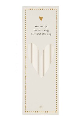 Zusss doosje met smalle kaarsjes of white