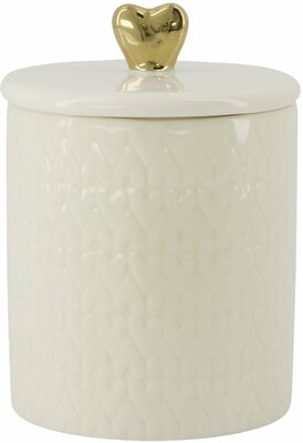 Zusss geurkaars Keramiek Met Deksel Hartje M Wit/Goud Wit