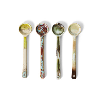 HKLIVING 70's ceramics Spoons Blend, M, Set Of 4