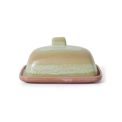 HKLIVING 70's ceramics Butter Dish Skyline