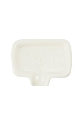 Zusss zeepschaaltje keramiek love wit goud
