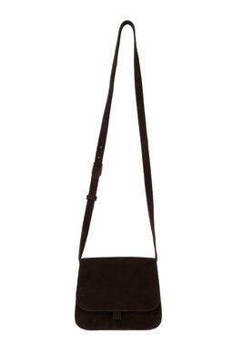 Zusss suede schoudertasje chocoladebruin