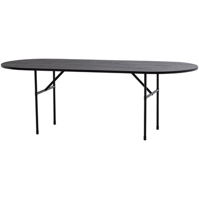 WOOOD Essentials Arthur Eettafel Ovaal Met H-poot Eiken Zwart