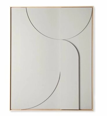 HKLIVING Framed relief art panel,warm grey, A, extra large
