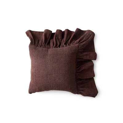 HKLIVING Ruffle Cushion Chestnut 50x50cm