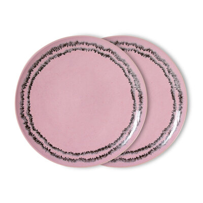HKLIVING 70's ceramics Dinner Plates Bubble, Set Of 2