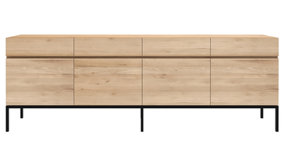 Ethnicraft oak Ligna black sideboard 4 doors 4 drawers