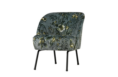 WOOOD Premium fauteuil fluweel Poppy grijs