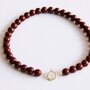 Bazou kralen ketting van natuursteen XL - burgundy