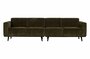 WOOOD Premium Statement 4-zits Bank 280 cm Platte Brede Rib Warm Groen
