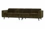 WOOOD Premium Statement 4-zits Bank 280 cm Platte Brede Rib Warm Groen